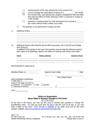 Form PG-405 Order Appointing Partial Guardian - Alaska, Page 7
