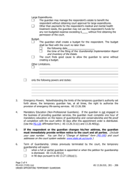 Form PG-410 Order Appointing Temporary Guardian Under as 13.26.301 - Alaska, Page 3