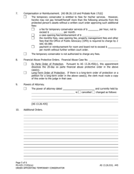 Form PG-425 Order Appointing Temporary Conservator Under as 13.26.445 - Alaska, Page 5
