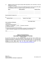 Form PG-425 Order Appointing Temporary Conservator Under as 13.26.445 - Alaska, Page 6