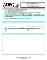 Renewal Form for a Type 2 General Aquifer Protection Permit - Arizona, Page 2