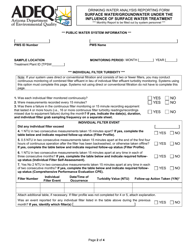 Form DWAR15 A &amp; B Drinking Water Analysis Reporting Form - Surface Water/Groundwater Under the Influence of Surface Water Treatment - Arizona, Page 2
