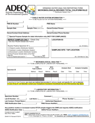 Document preview: Form DWAR1R Drinking Water Analysis Reporting Form - Microbiological/Revised Total Coliform Rule - Arizona