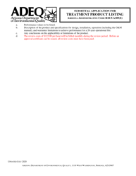 Submittal Application for Treatment Product Listing - Arizona, Page 2