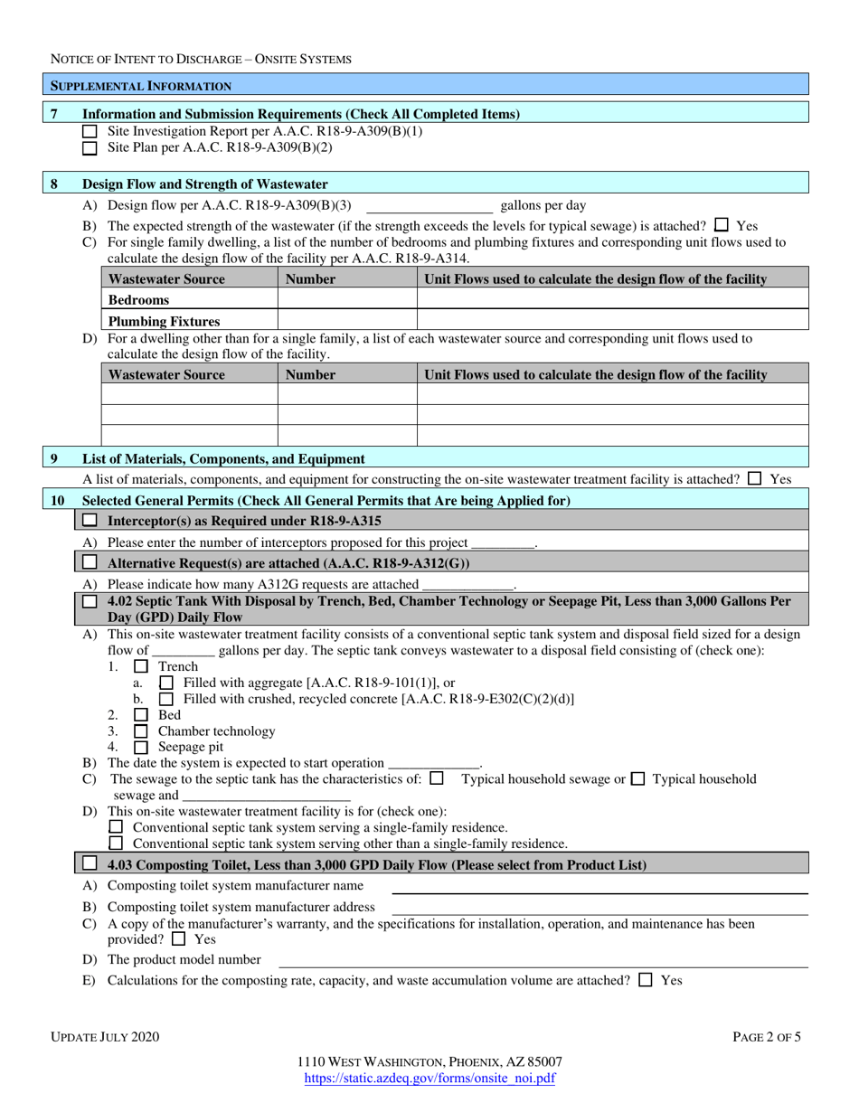 Engineering Review Notice of Intent to Discharge on-Site Wastewater Treatment Facility Application - Arizona, Page 4
