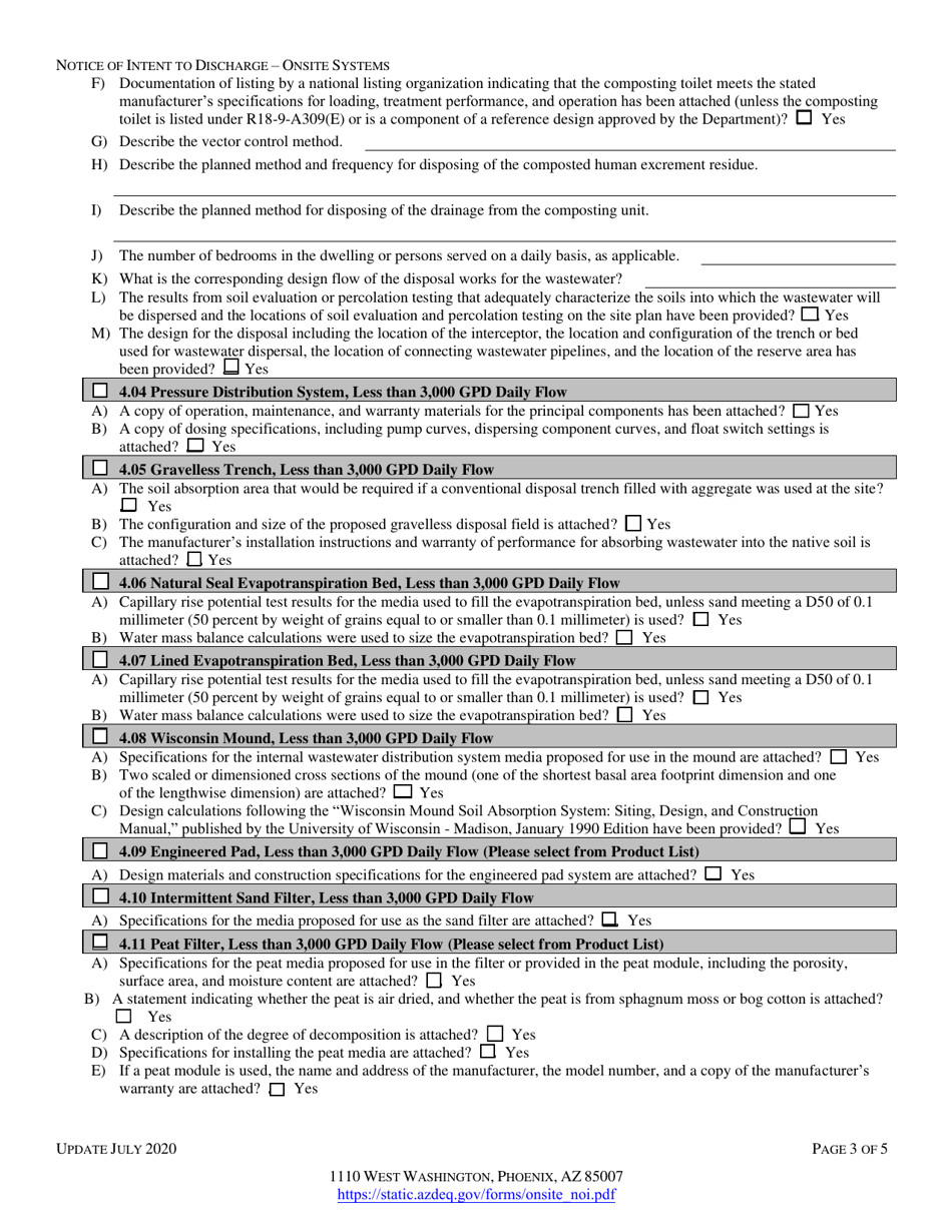 Engineering Review Notice of Intent to Discharge on-Site Wastewater Treatment Facility Application - Arizona, Page 5