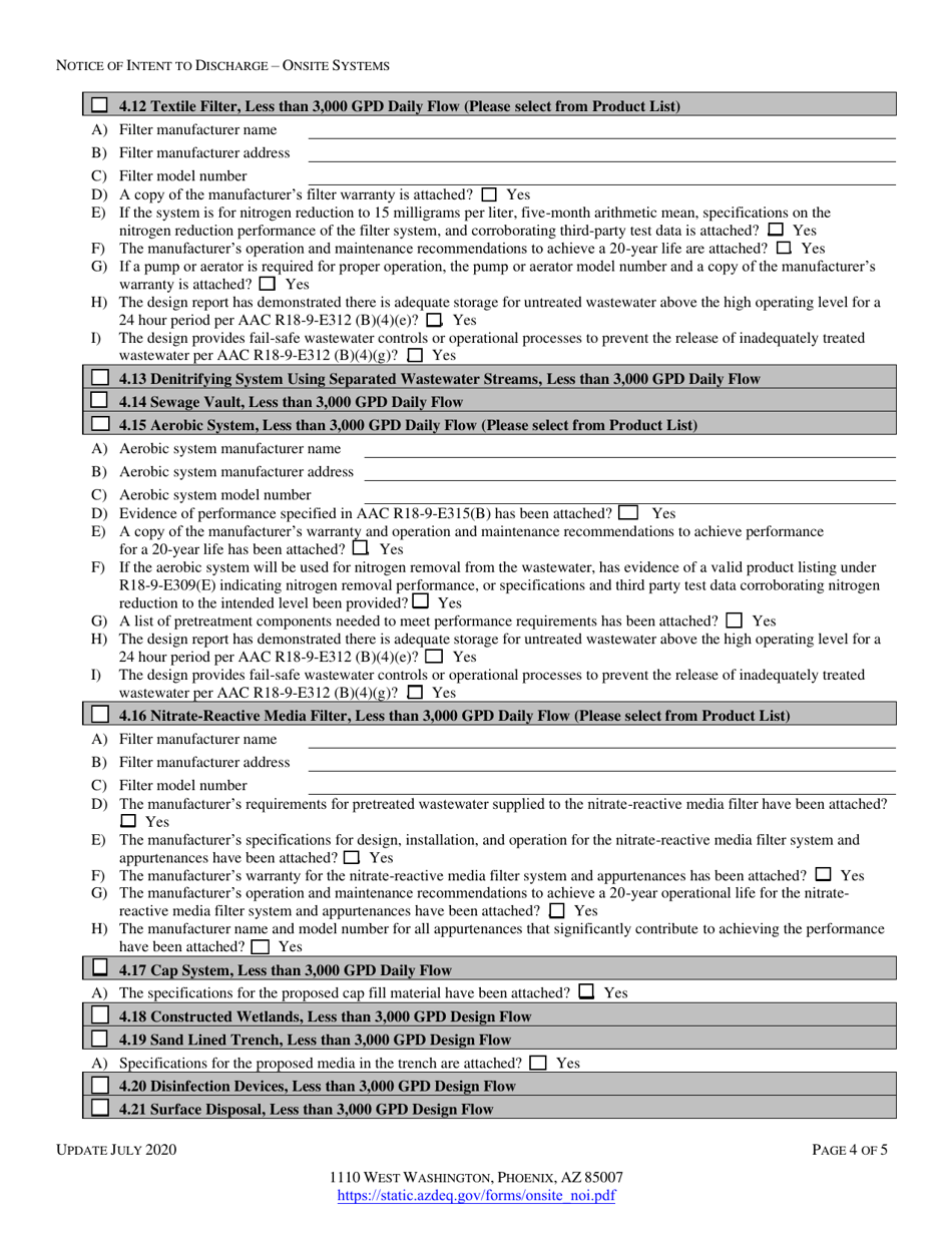 Engineering Review Notice of Intent to Discharge on-Site Wastewater Treatment Facility Application - Arizona, Page 6