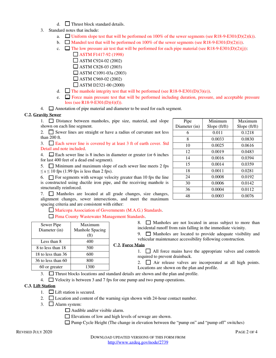 Engineering Review Notice of Intent to Discharge Sewage Collection System (4.01 Gp) - Arizona, Page 11