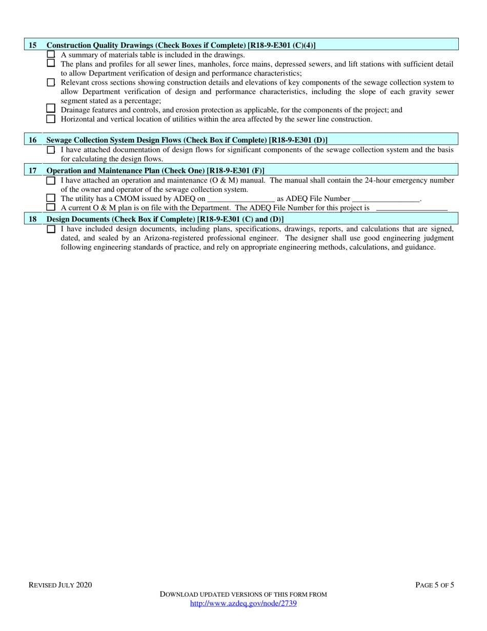 Engineering Review Notice of Intent to Discharge Sewage Collection System (4.01 Gp) - Arizona, Page 9