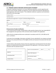 Ust Program Non-preapproved Reimbursement Request Option 3 - Arizona, Page 12