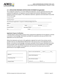 Ust Program Non-preapproved Reimbursement Request Option 3 - Arizona, Page 13