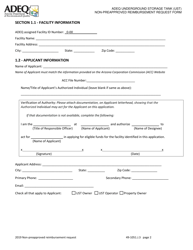 Ust Program Non-preapproved Reimbursement Request Option 3 - Arizona, Page 2