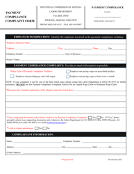 Document preview: Payment Compliance Complaint Form - Arizona