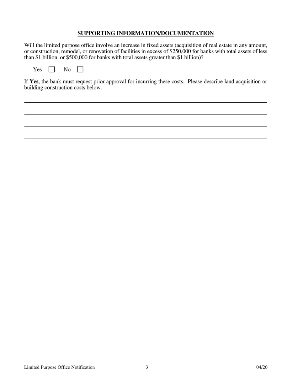 Notification for the Establishment of a Limited Purpose Office - Arkansas, Page 3