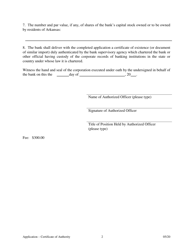 Arkansas Application for Certificate of Authority Download Printable