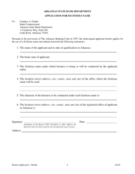 Application for a Mobile Branch Bank - Arkansas, Page 8