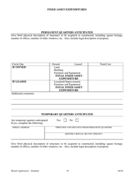 Application for Branch Bank - Standard - Arkansas, Page 10