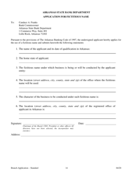 Application for Branch Bank - Standard - Arkansas, Page 14