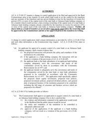 Application for Change in Control - Arkansas, Page 2