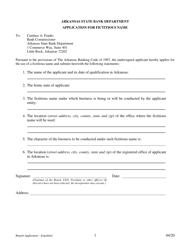 Application for Branch Bank - Expedited - Arkansas, Page 11