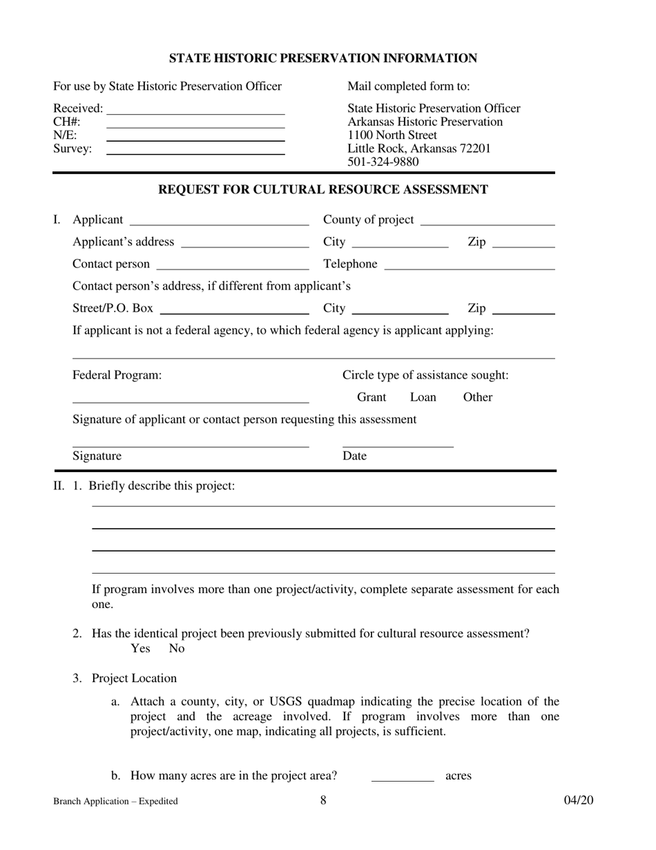 Application for Branch Bank - Expedited - Arkansas, Page 8