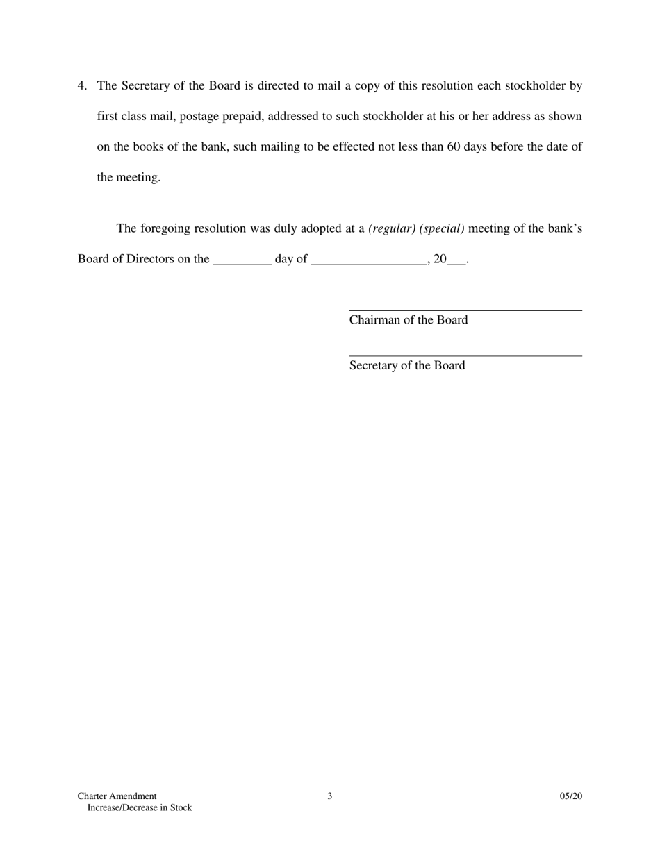 Charter Amendment: Increase / Decrease Stock - Stock Dividend - Arkansas, Page 3