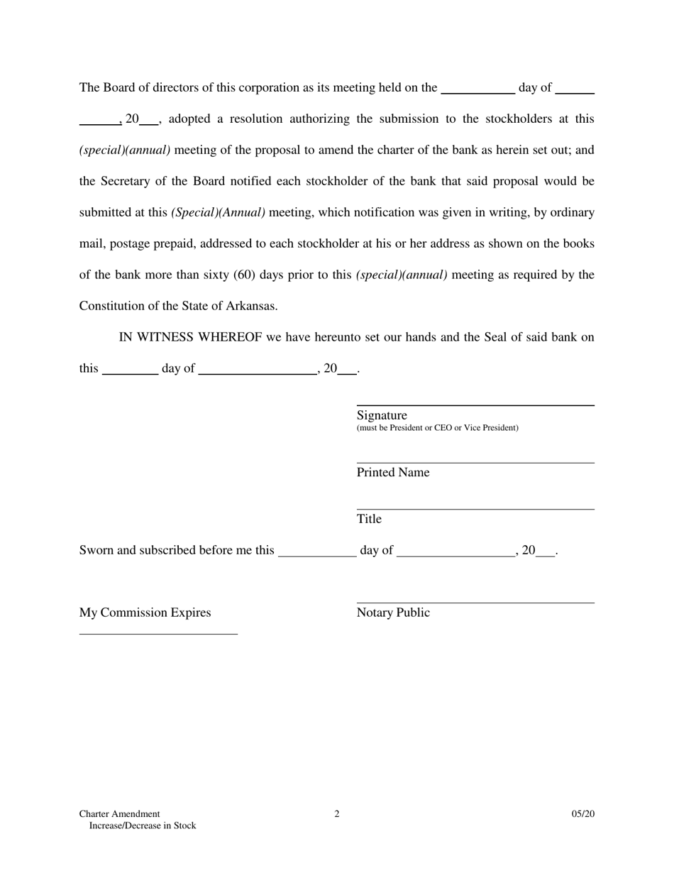 Charter Amendment: Increase / Decrease Stock - Stock Dividend - Arkansas, Page 7