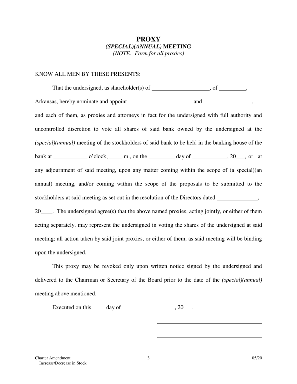Charter Amendment: Increase / Decrease Stock - Stock Dividend - Arkansas, Page 8