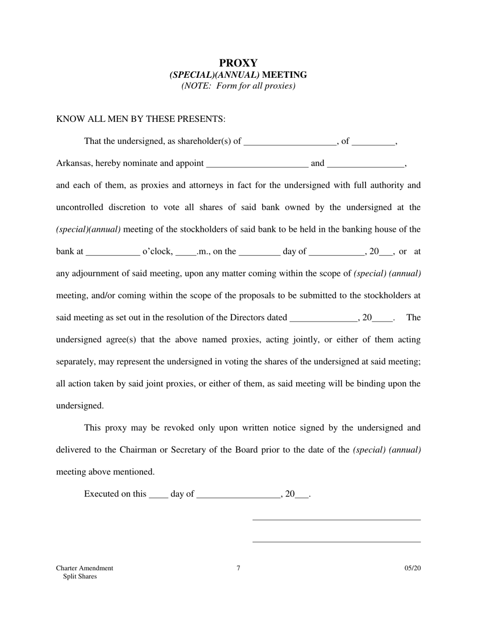 Charter Amendment - Split Shares - Arkansas, Page 7