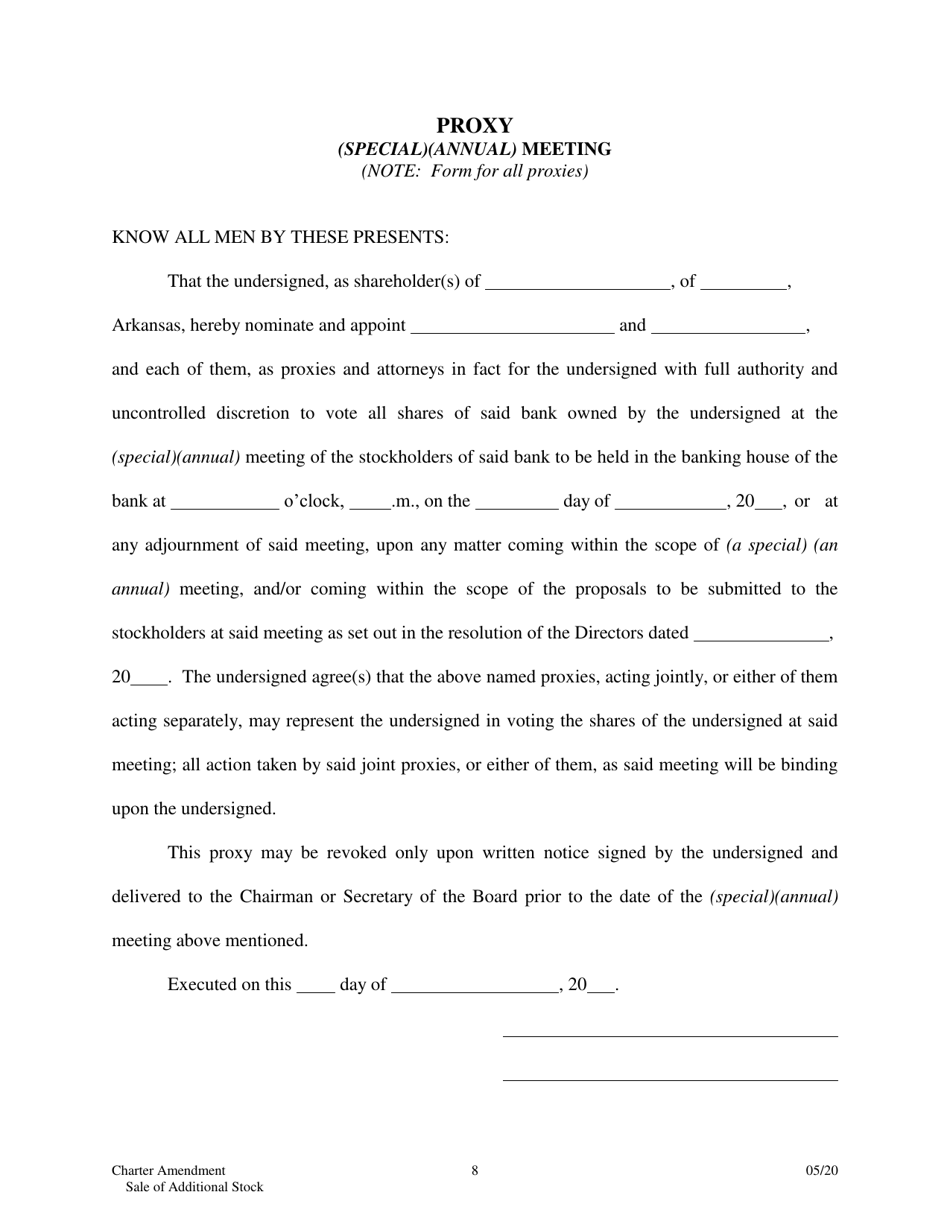Charter Amendment - Sale of Additional Stock - Arkansas, Page 8