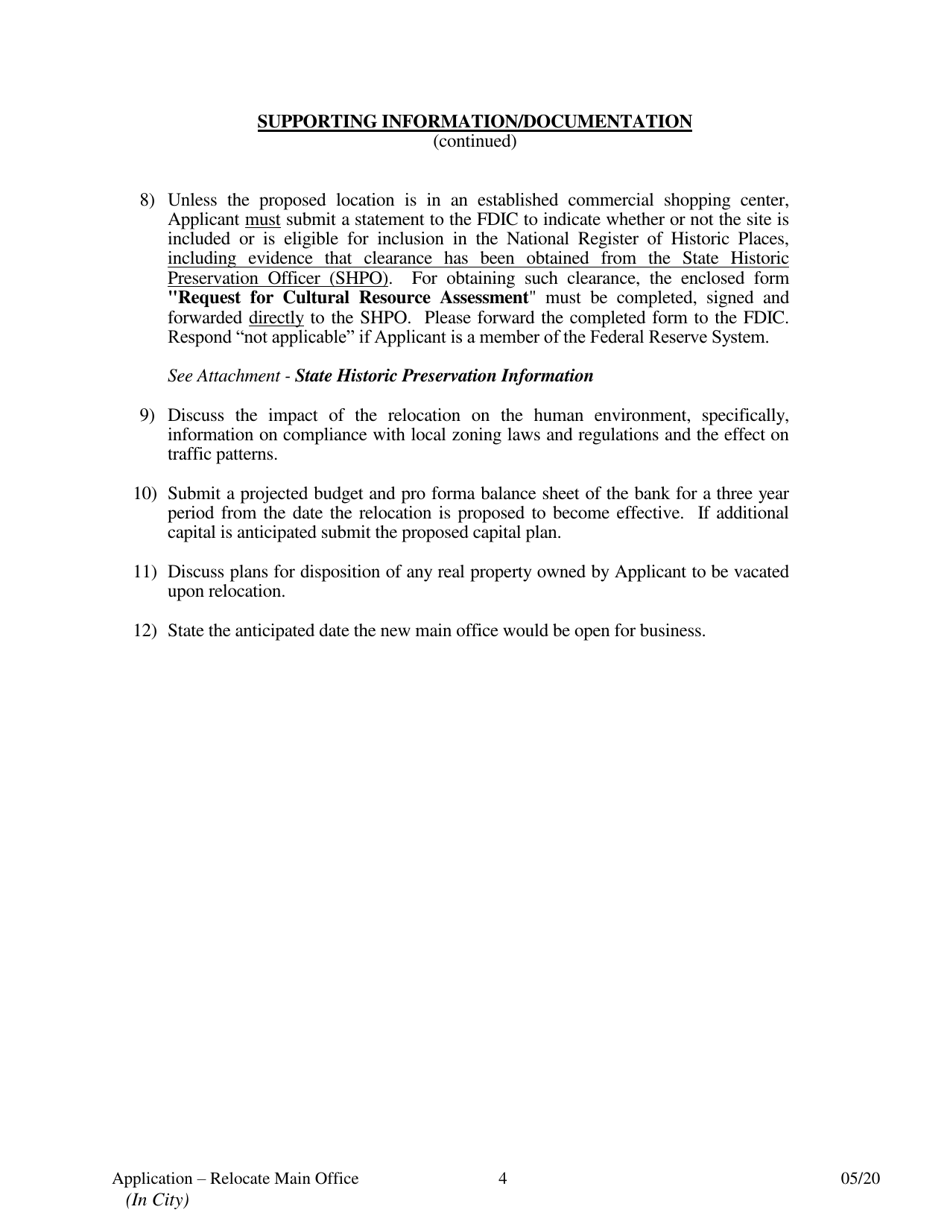 Application to Relocate Main Office (In City) - Arkansas, Page 4