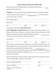 Application to Relocate Main Office (In City) - Arkansas, Page 5