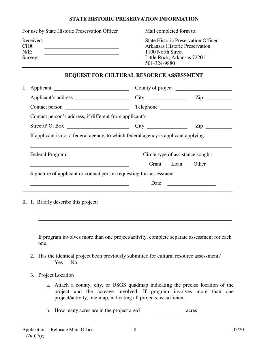 Application to Relocate Main Office (In City) - Arkansas, Page 8