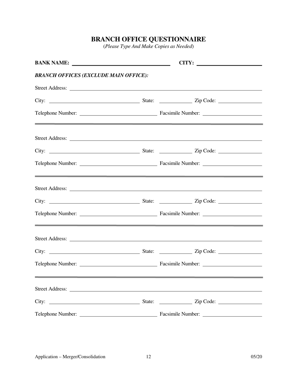 Application for Merger or Consolidation - Arkansas, Page 12