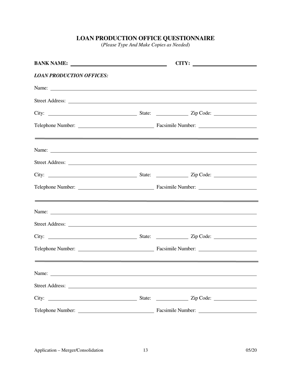 Application for Merger or Consolidation - Arkansas, Page 13