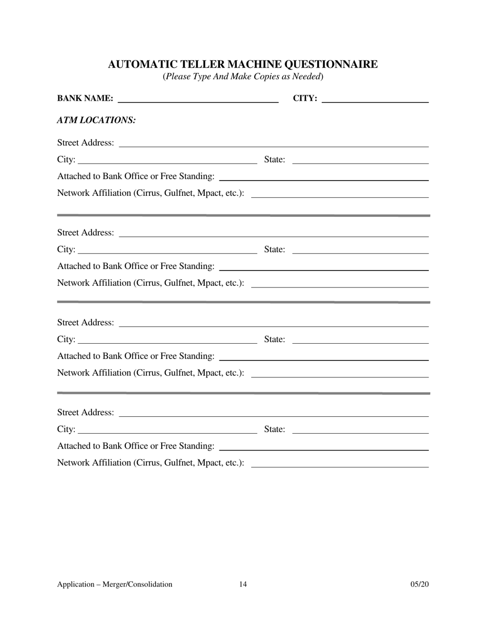 Application for Merger or Consolidation - Arkansas, Page 14