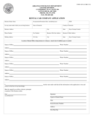 Form AID-LI-CAR &quot;Rental Car Company Application&quot; - Arkansas