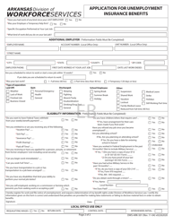 Form DWS-ARK-501 &quot;Application for Unemployment Insurance Benefits&quot; - Arkansas, Page 2