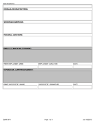 Form CALHR874 Duty Statement Template - California, Page 3