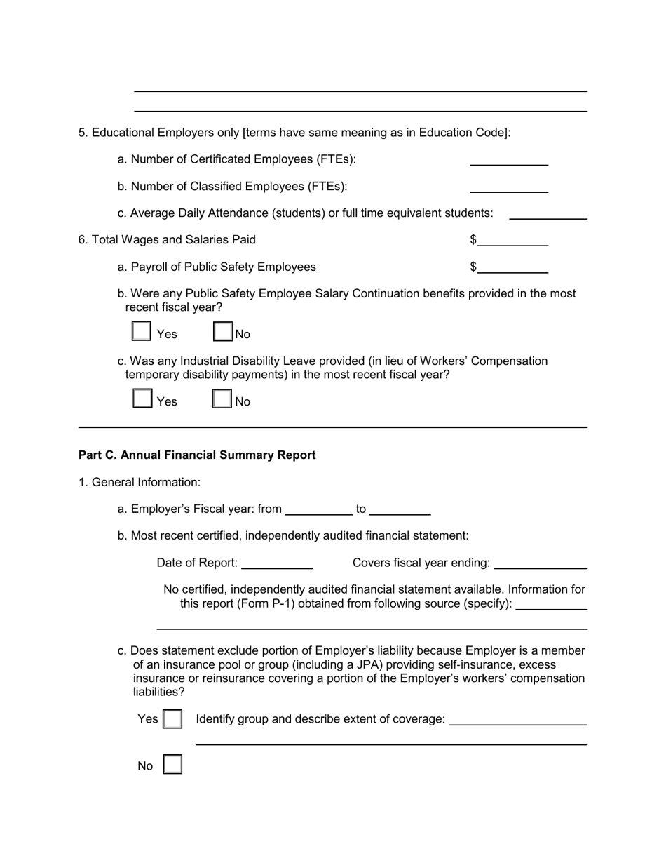 Form P-1 Download Fillable PDF or Fill Online Self-insurer's Profile ...