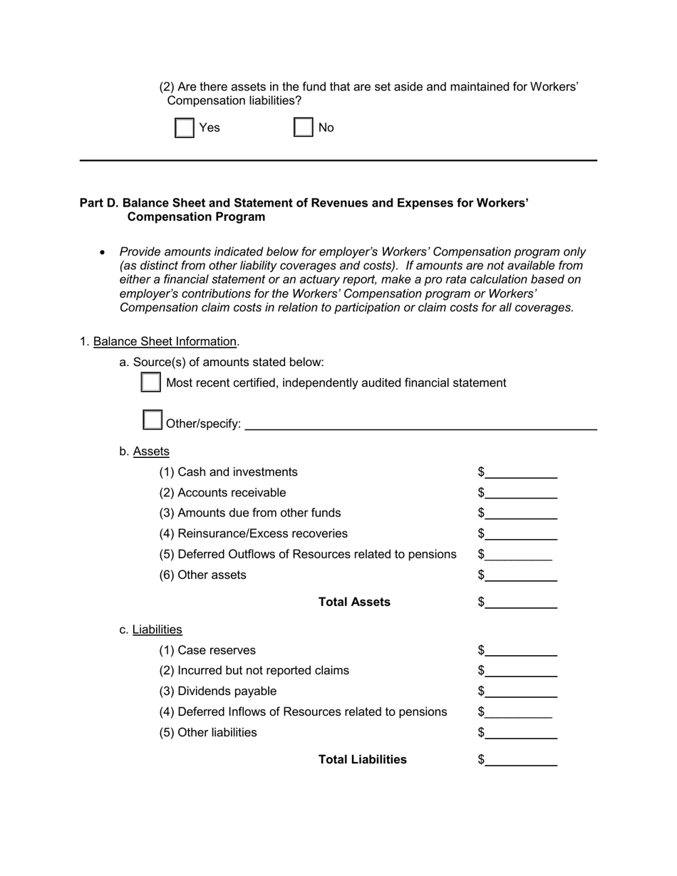 Form P-1 Self-insurers Profile and Financial Summary Report - California, Page 5
