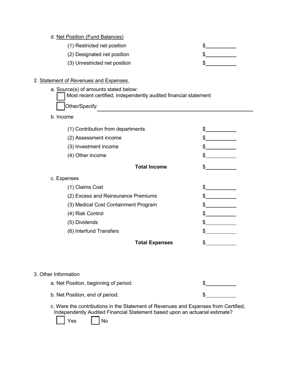 Form P-1 Self-insurers Profile and Financial Summary Report - California, Page 6