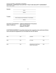 Form CDI-071 Workers' Compensation Deposit Trust and Security Agreement - California, Page 8