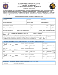 Form BOF119 &quot;Law Enforcement Release Application&quot; - California