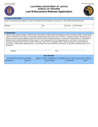 Form BOF119 Law Enforcement Release Application - California, Page 2