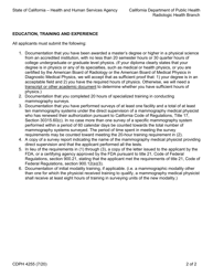 Form CDPH4255 Application for Authorization to Conduct Mammography Surveys in the State of California - California, Page 2
