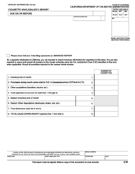 Document preview: Form CDTFA-501-CW Cigarette Wholesaler's Return - California