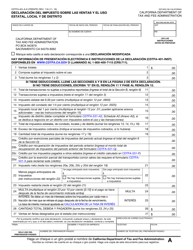 Formulario CDTFA-401-A-S Declaracion De Impuesto Sobre Las Ventas Y Sobre El Uso Estatal, Local Y De Distrito - California (Spanish)
