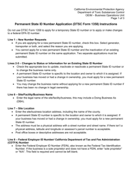 DTSC Form 1358 Permanent State Id Number Application - California