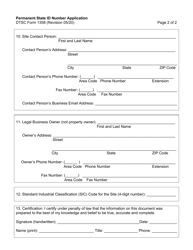 DTSC Form 1358 Permanent State Id Number Application - California, Page 5